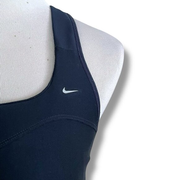 Nike 38D Sports Bra Navy Blue Wire Free Racerback Dri-Fit Gym Workout Athletic - Picture 3 of 8